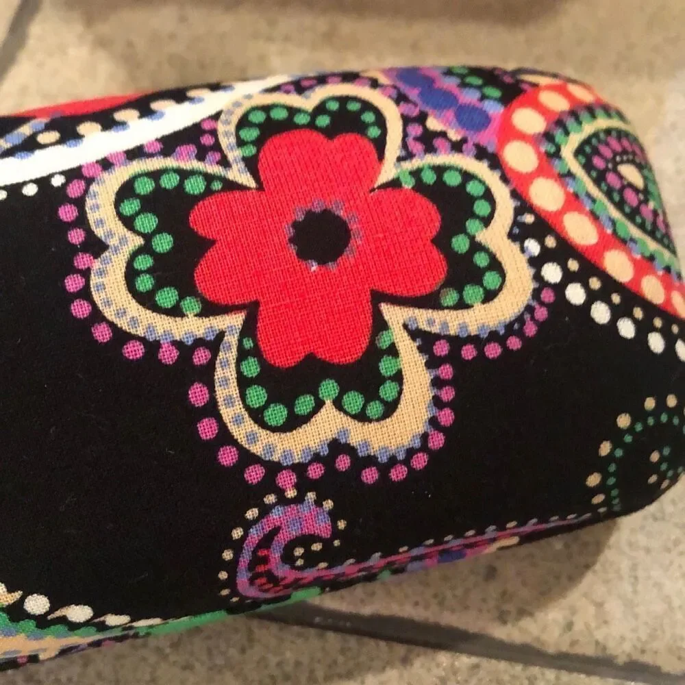 Vera Bradley Floral, happy, hard, sunglass, case, clam shell